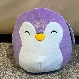 💜 Elle Purple Sparkly Glitter Penguin 🐧 Original Squishmallows Kellytoy 7” BNWT